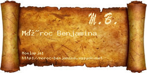Móroc Benjamina névjegykártya